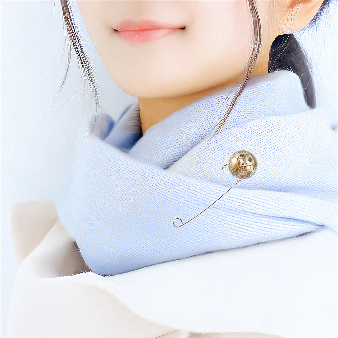 機械式時計のピアス＋ストールピン